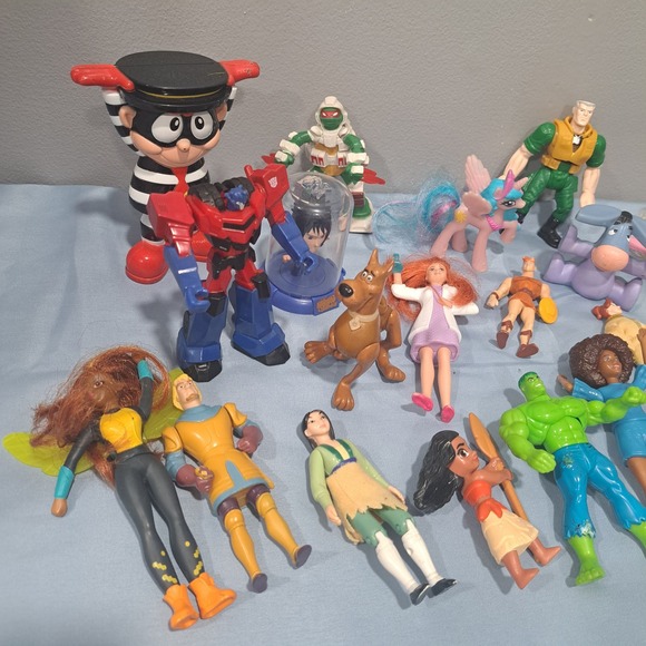 VTG Mixed Fast Food Toy Lot Action Figs Disney Marvel Scooby Transformers Hulk - Picture 3 of 4